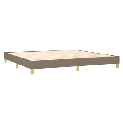 vidaXL Boxspringbett mit Matratze & LED Taupe 200x200 cm Stoff