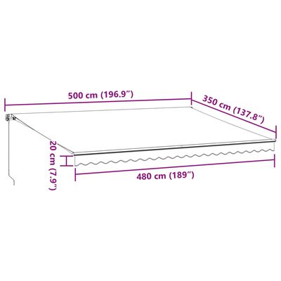 vidaXL Markise Manuell mit LEDs Braun 500x350 cm