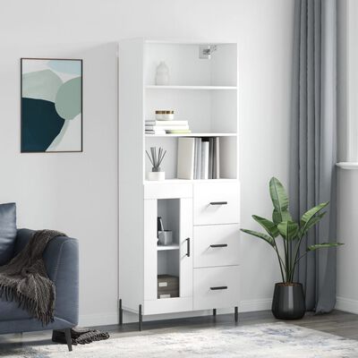 vidaXL Highboard Weiß 69,5x34x180 cm Holzwerkstoff