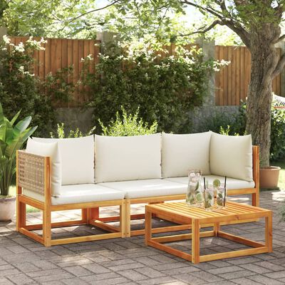 vidaXL Garten-Ecksofa mit Kissen Massivholz Akazie