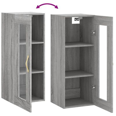 vidaXL Wandschrank Grau Sonoma 34,5x34x90 cm