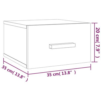 vidaXL Wand-Nachttische 2 Stk. Braun Eichen-Optik 35x35x20 cm