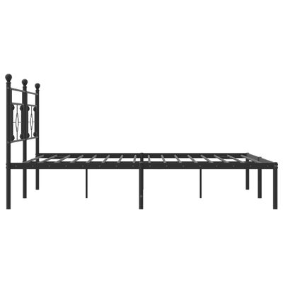 vidaXL Bettgestell mit Kopfteil Metall Schwarz 193x203 cm