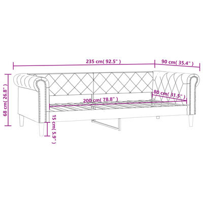 vidaXL Tagesbett Creme 80x200 cm Kunstleder