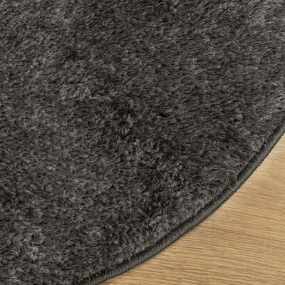 vidaXL Teppich ISTAN Hochflor Glänzend Anthrazit Ø 100 cm