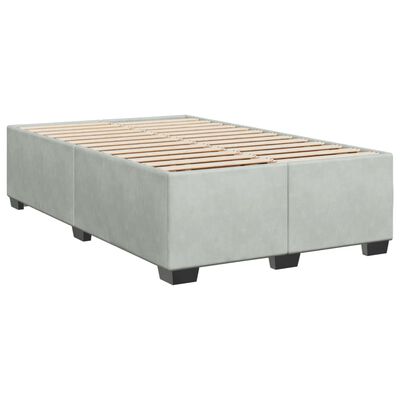 vidaXL Boxspringbett mit Matratze Hellgrau 120x190 cm Samt