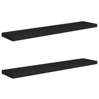 vidaXL Schweberegale 2 Stk. Schwarz 120x23,5x3,8 cm MDF