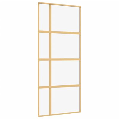 vidaXL Schiebetür Golden 90x205 cm ESG-Klarglas und Aluminium