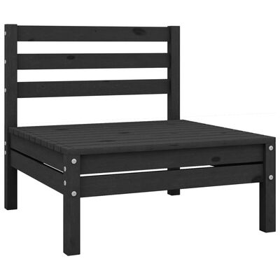 vidaXL 12-tlg. Garten-Lounge-Set Schwarz Massivholz Kiefer