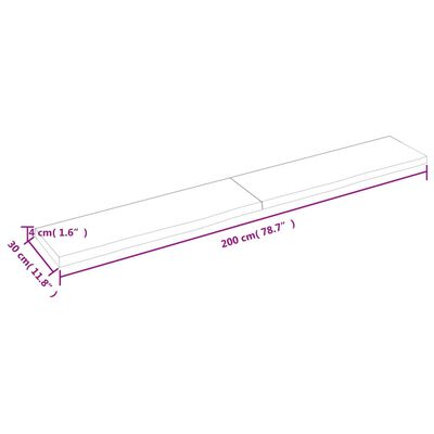 vidaXL Waschtischplatte 200x30x(2-4) cm Massivholz Unbehandelt