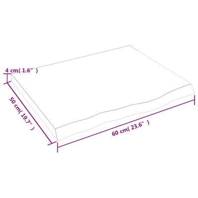 vidaXL Wandregal Dunkelbraun 60x50x(2-4) cm Massivholz Eiche Behandelt