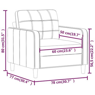 vidaXL Sofasessel Taupe 60 cm Stoff