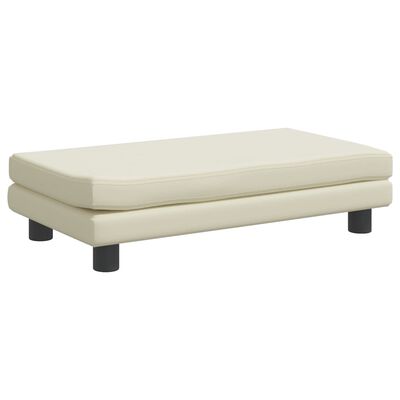 vidaXL Kindersofa mit Hocker Creme 100x50x30 cm Kunstleder