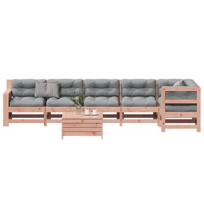 vidaXL 7-tlg. Garten-Lounge-Set mit Kissen Massivholz Douglasie