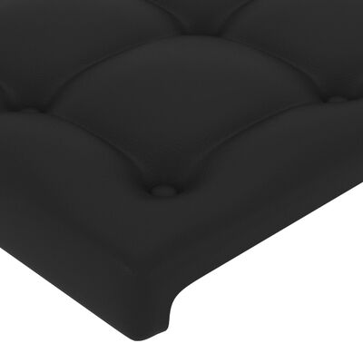 vidaXL Kopfteil mit Ohren Schwarz 103x23x118/128 cm Kunstleder