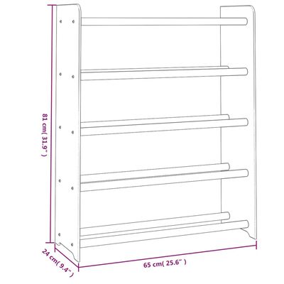 vidaXL Schuhregal Braun 65x24x81 cm Holzwerkstoff