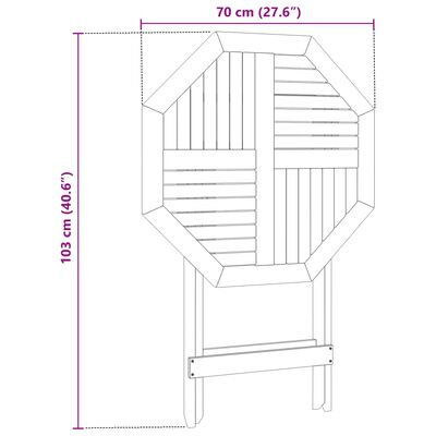 vidaXL Gartentisch Klappbar Ø70x75 cm Massivholz Akazie