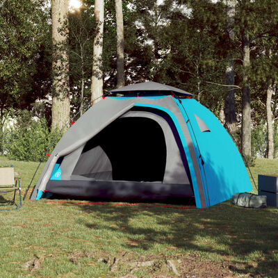 vidaXL Kuppel-Campingzelt 4 Personen Blau Quick Release