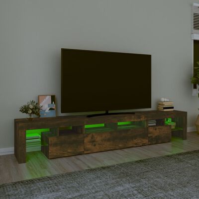 vidaXL TV-Schrank mit LED-Leuchten Räuchereiche 230x36,5x40 cm