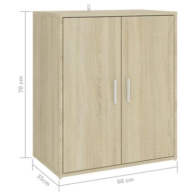 vidaXL Schuhschrank Sonoma-Eiche 60x35x70 cm Holzwerkstoff