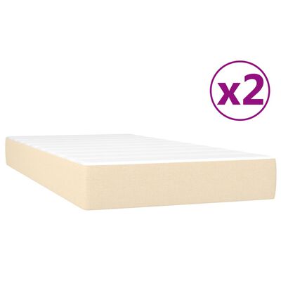 vidaXL Boxspringbett mit Matratze Creme 200x200 cm Stoff