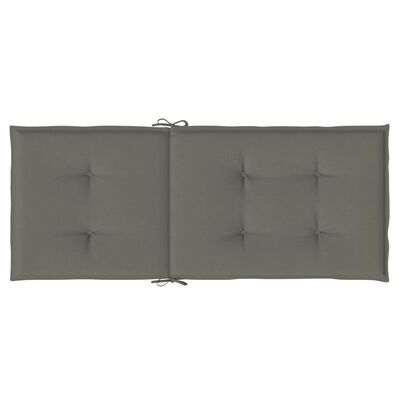 vidaXL Hochlehner-Auflagen 2 Stk. Melange Dunkelgrau 120x50x4 cm Stoff