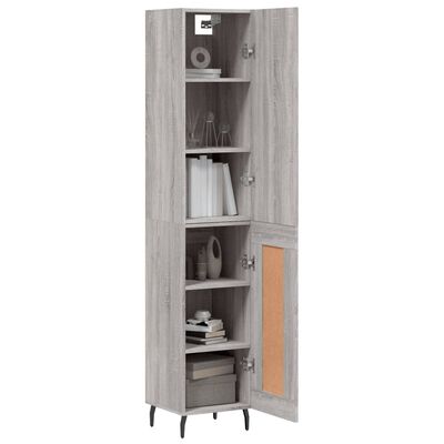 vidaXL Highboard Grau Sonoma 34,5x34x180 cm Holzwerkstoff