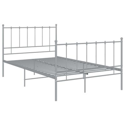 vidaXL Bett Grau Metall 120x200 cm