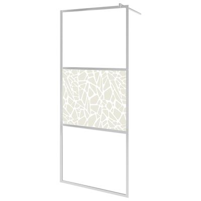 vidaXL Duschwand für Begehbare Dusche ESG-Glas Steindesign 115x195 cm