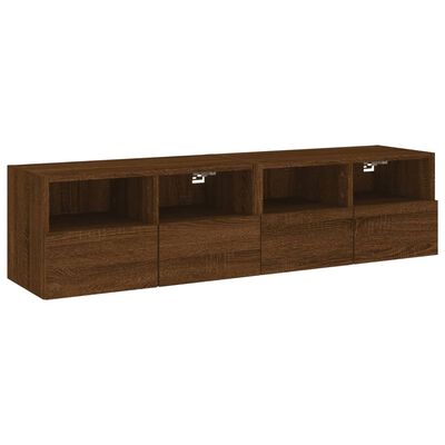 vidaXL TV-Wandschränke 2 Stk. Braun Eiche-Optik 60x30x30 cm