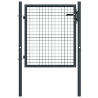 vidaXL Mesh-Gartentor Verzinkter Stahl 100 x 125 cm Grau