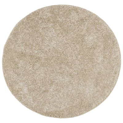 vidaXL Teppich ISTAN Hochflor Glänzend Beige Ø 120 cm