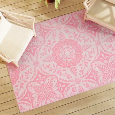 vidaXL Outdoor-Teppich Rosa 140x200 cm PP