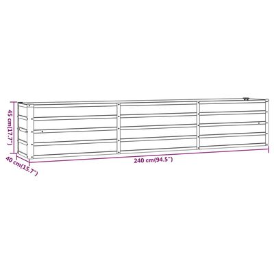 vidaXL Hochbeet Rostig 240x40x45 cm Cortenstahl