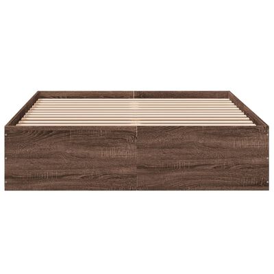 vidaXL Bettgestell Braun Eichen-Optik 120x200 cm Holzwerkstoff