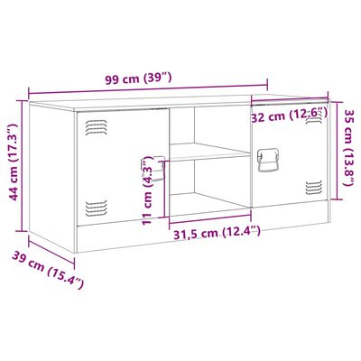 vidaXL TV-Schrank Rosa 99x39x44 cm Stahl