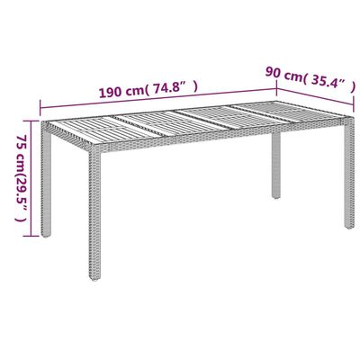 vidaXL 7-tlg. Garten-Essgruppe mit Kissen Schwarz Poly Rattan