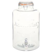 vidaXL Wasserspender XXL mit Zapfhahn Transparent 8 L Glas