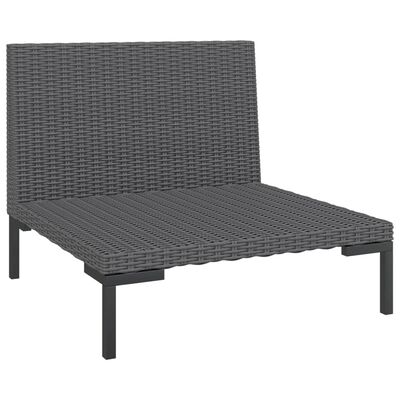 vidaXL 7-tlg. Garten-Lounge-Set mit Kissen Poly Rattan Dunkelgrau