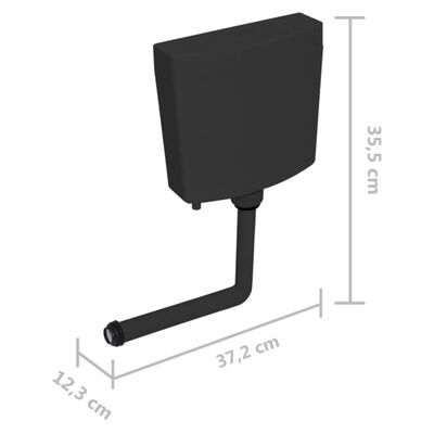 vidaXL Spülkasten Wasserzulauf Unten 3/6 L Schwarz