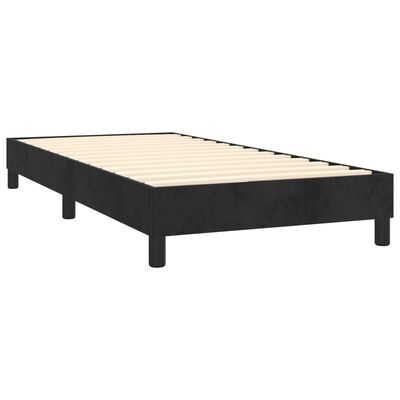 vidaXL Boxspringbett mit Matratze & LED Schwarz 90x190 cm Samt