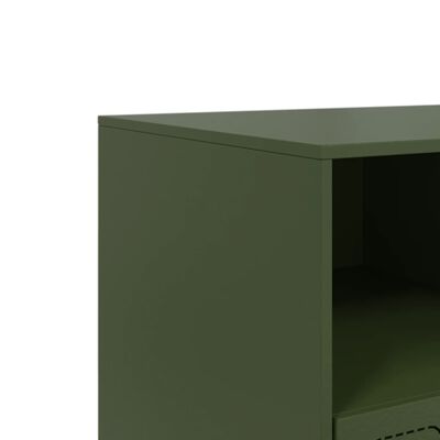 vidaXL TV-Schrank Olivgrün 99x39x44 cm Stahl