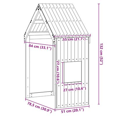 vidaXL Dach für Kinderbett Weiß 55x84x132 cm Massivholz Kiefer