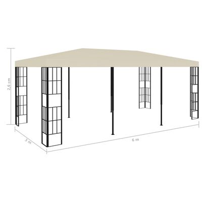 vidaXL Pavillon 3x6 m Creme