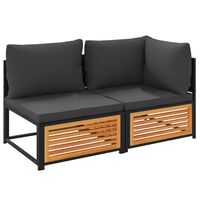 vidaXL Gartensofa mit Kissen 2-Sitzer Massivholz Akazie