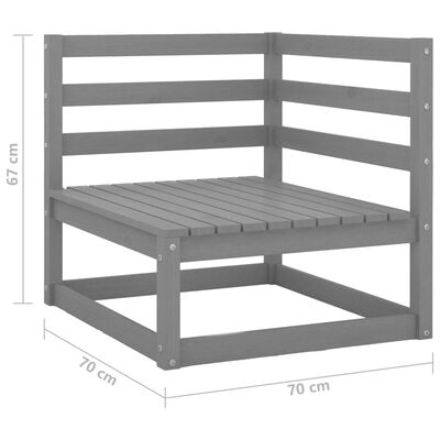 vidaXL 2-tlg. Garten-Lounge-Set Grau Kiefer Massivholz