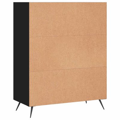 vidaXL Bücherregal Schwarz 69,5x32,5x90 cm Holzwerkstoff