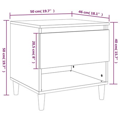 vidaXL Nachttische 2 Stk. Hochglanz-Weiß 50x46x50 cm Holzwerkstoff