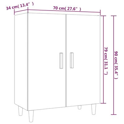 vidaXL Sideboard Grau Sonoma 70x34x90 cm Holzwerkstoff