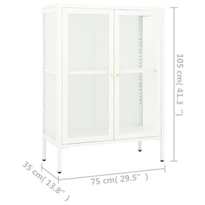 vidaXL Sideboard Weiß 75x35x105 cm Stahl und Glas